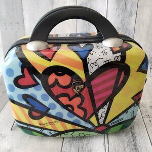 Heys USA Britto Collection Heart Hard Case Cosmetic Makeup Luggage